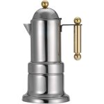 Acier inoxydable 200ml sur la cuisini�re cafeti�re durable espresso pot argent moka pot avec soupape ...