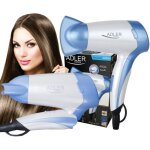 Ad2222 sche - cheveux de voyage , pliable, compact, 2 niveaux de puissance, buse 360 1200w - adler