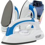 Ad5015 fer à vapeur de voyage, semelle anti - adhésive, poignée pliable 700w blanc / bleu - adler Ad5015 fer à vapeur de voyage, semelle anti - adhésive, poignée pliable 700w blanc / bleu - adler