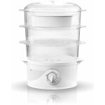 Ad633 cuiseur  vapeur lectrique, sans bpa minuterie 60 min, 3 conteneurs 800w blanc - adler