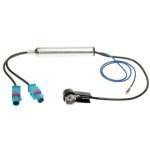 Adaptateur antenne iso 2x fakra m alim. fantome compatible avec seat vw skoda