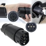 Adaptateur de c�ble de charge type 1 � type 2 v�hicule �lectrique, 16 / 32a ev connecter de chargeur(sae ...