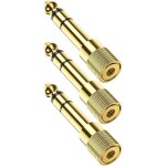 Adaptateur de casque 3, 5 mm � 6, 35 mm 3 pi�ces, avec microphone antibruit, lumi�re led rvb, casque ...