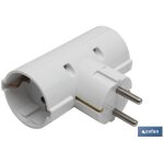 Adaptateur double schuko 2p + t couleur blanche 16 a - 250 v