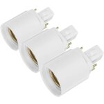 Adaptateur de douille de lampe g24q vers e27 3 pi�ces connecteur s�curis� pour ampoules led usage domestique ...