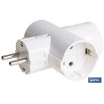 Adaptateur triple schuko 2p + t couleur blanche 16 a - 250 v