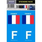 2 autocollants pays drapeau france