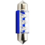 2 ampoules led - navette c5w - 12 v - 0. 40 w - 36 mm - bleue