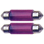 2 ampoules navettes - 12v10w - t11x35 - violette - c5w - 35mm