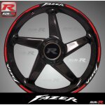 Stickers de jantes ly14 yamaha fazer blanc rouge - pack compatible avec 2 roues - run - r