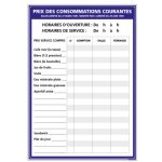 Affichage obligatoire prix des consommations courantes ? panneau 210 x 300 mm adh�sif (g1305)
