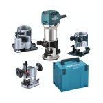 Affleureuse d�fonceuse makita rt0702cx3j 710w �8 mm en makpac avec 4 bases