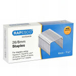Agrafes galvanis�es 26 / 8 mm - pour pince agrafeuse r81000a3 - 5 000 pi�ces - rapesco - -