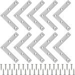 Ahlsen - 10 pcs equerre plate �querre angle en forme de l connecteur m�tallique plat + 50 vis connecteurs ...