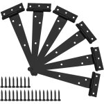 Ahlsen - lot de 6 charni�res en t pour abri de jardin - 8 in - robuste - mat�riel forg� - antirouille ...