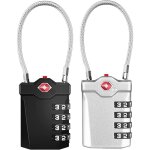 Ahlsen cadenas valise, tsa cadenas � combinaison 4 chiffres avec alarme d'ouverture, serrures � bagages ...