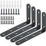 Ahlsen - querres �tag�re de fixation murale console emboutie en m�tal support d'angle pour �tag�re � ...