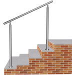 Aica sanitaire - garde - corps 120cm argent�, 1 main courante, sans traverses, inox 201, int�rieur et ...