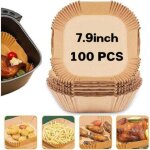Aiducho lot de 100 doublures jetables carr�es pour friteuse � air comprim�, 20 cm, pour friteuse � air ...