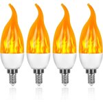 Aiducho - lot de 4 ampoules led 3 w e14 ampoule effet flammes avec 1 modes d'clairage ampoule dcorative ...