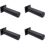 Aiducho - 4 pieds de meubles r�glables noir mat , en alliage d'aluminium 38x150 mm, pieds de support ...