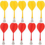 Aiguilles de fl�chettes magn�tiques avec connexion par aimant, 5 pi�ces rouges et 5 jaunes, t�tes plates ...