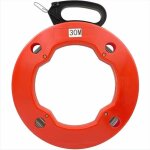 Aiguille tire fil 30m aiguille �lectricien en acier, fish tape pour cable en bo�tier plastique avec t�te ...