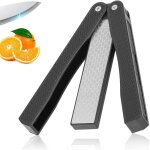 Aiguiseur couteaux, diamant double face pierre aiguiser, aff�teur diamant pliable � double grain d'aff�tage ...