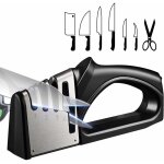 Aiguiseur couteaux professionnel, aiguiseur couteaux 4 en 1, aff�teurs manuels knife sharpener avec base ...
