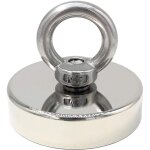 Aimant n�odyme 140 kg force diam�tre 60 mm, aimants avec anneaux de levage puissant pour l'industrie ...