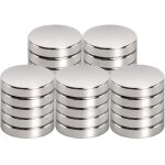 Aimant n�odyme 15 mm x 3 mm ? force magn�tique jusqu'� 18 feuilles a4 ? rev�tement triple couche nickel ...