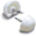Ajile - taquet plastique rond d'tagre diam. 16 mm avec mplat,  clouer blanc