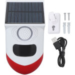 Alarme solaire ext�rieure avec d�tecteur de mouvement, alerte sonore et lumineuse, s�curit� sans fil