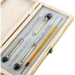 Jamais utilis�]alcoom�tre professionnel - lot de 3 densim�tres avec graduation de 0 � 100% + thermom�tre ...