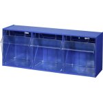 464410 casier � tiroirs basculants varioplus proflip 3 (l x h x p) 600 x 240 x 200 mm bleu, transparent ...