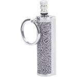 Allume - feu portable ext�rieur en silex r�utilisable, �tanche avec porte - cl�s et coque argent�e