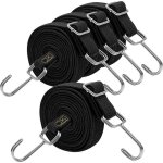 Alovez - sangles �lastiques r�glables en caoutchouc noir avec crochets, 300 cm de long, pour bagages, ...