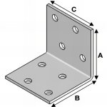 Equerre perfor�e sans renforts type ea - dimension : 40 / 40 / 40 - alsafix
