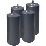 Altobuy - elea - jeu de 4 pieds 15 cm gris anthracite pour sommier tapissier