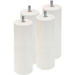 Altobuy - elea - jeu de 4 pieds 20 cm blanc pour sommier tapissier