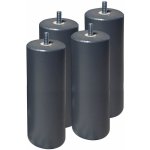 Altobuy - elea - jeu de 4 pieds 20 cm gris anthracite pour sommier tapissier