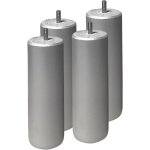 Altobuy - elea - jeu de 4 pieds 20 cm gris argent pour sommier tapissier