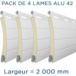 Alulux pack 4 lames - 2000mm - aluminium 42 - blanc