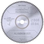 Metabo ? lame de scie circulaire 305mm ? al�sage 30mm ? 84 dents fz / tz ? angle de coupe 5� n�gatif ...