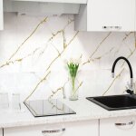 Sticker mural carrelage adh�sif cuisine salle de bain - 24 stickers carrelages marbre de naxos - 24stickers15x ...