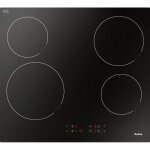 Amica plaque c�ramique �l�gante noir 4 zones 6, 5 kw
