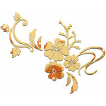 Amovible miroir fleur autocollant decal auto - adh�sif art d�cor stickers muraux 76x90cm