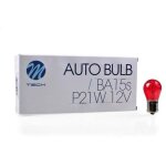 Ampoule baw15s 12v 21w s25 pr21w rouge boite de 10