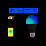 [jamais utilis] ampoule connecte led e27 9w 806lm rgb dimmable - compatible avec alexa ou google home ...