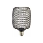Xanlite - ampoule dco cage cylindre noir, culot e27, hologramme, blanc chaud - rfdhe150ccan